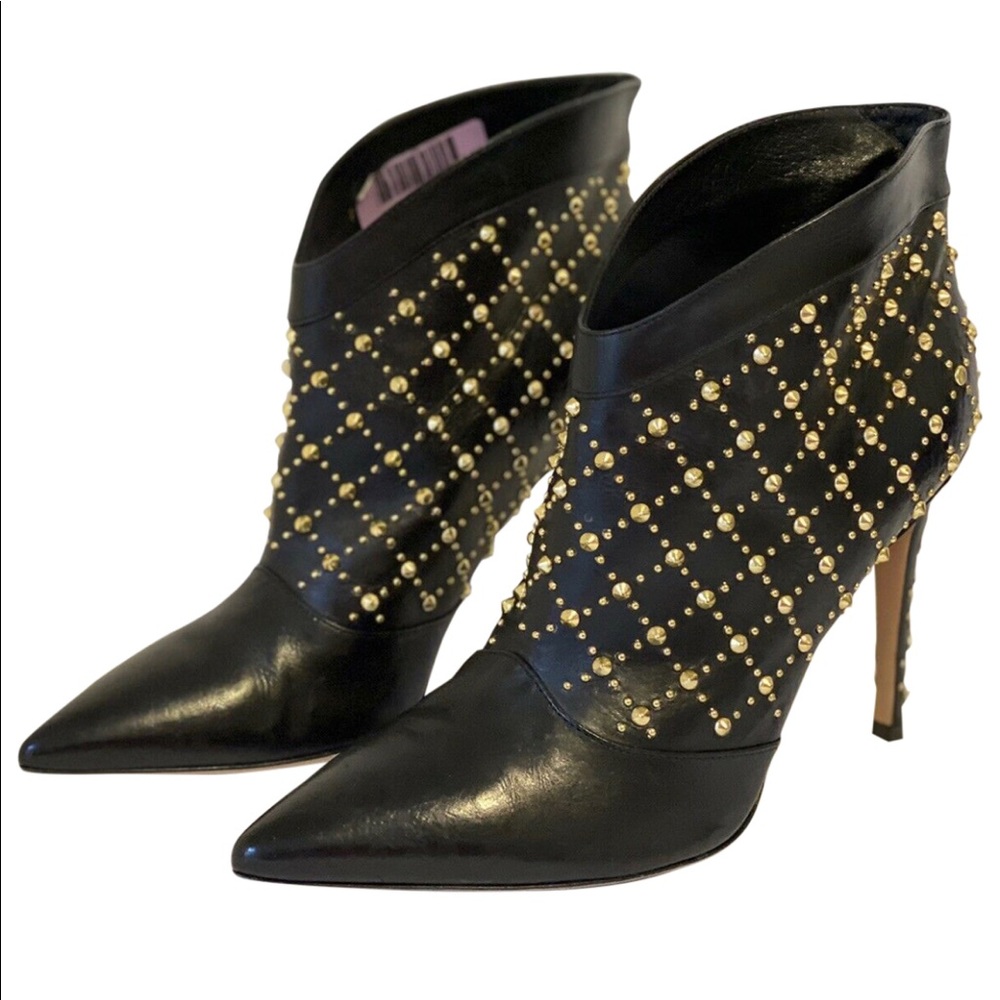 Gianvito Rossi Leather Studded Ankle Boots